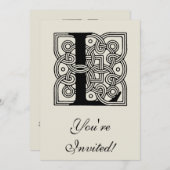 Letter L Vintag Celtic Knot Monogram Einladung (Vorne/Hinten)