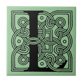 Letter L Vintag Celtic Knot Monogram Fliese