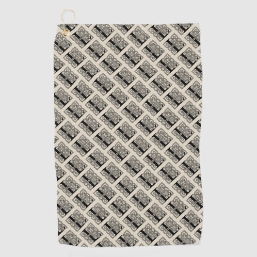 Letter L Vintag Celtic Knot Monogram Golfhandtuch (Vorderseite)