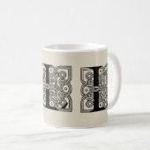 Letter L Vintag Celtic Knot Monogram Kaffeetasse (VorderseiteRechts)