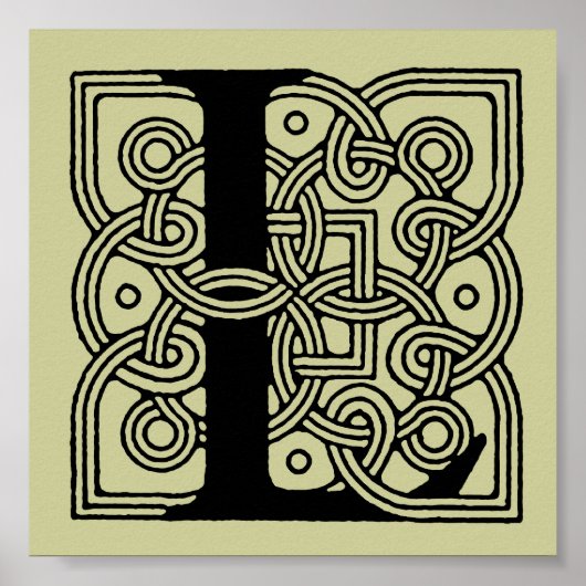 Letter L Vintag Celtic Knot Monogram Poster (Vorne)