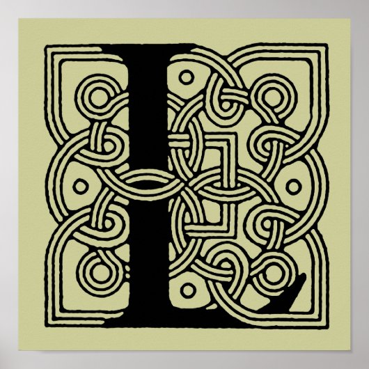 Letter L Vintag Celtic Knot Monogram Poster (Vorne)