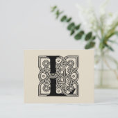 Letter L Vintag Celtic Knot Monogram Postkarte (Stehend Vorderseite)