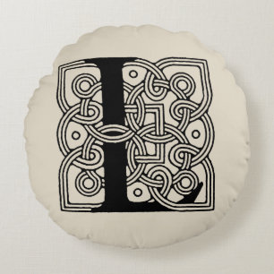 Letter L Vintag Celtic Knot Monogram Rundes Kissen