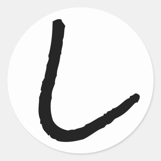 Letter L White Rock Salt Alphabet von Janz Runder Aufkleber (Vorderseite)