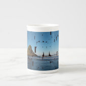 Letter Liebe Typografy Seascape Beach Bone China Porzellantasse (Vorderseite)