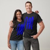 Letter M Alphabet Large Blue Graphal T-Shirt (Unisex)