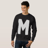 Letter M big and bold white Sweatshirt (Vorne ganz)