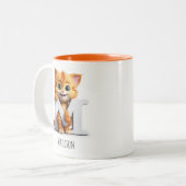 Letter M Cat Alphabet Monogram Coffee Tasse (Vorderseite Links)