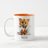 Letter M Cat Alphabet Monogram Coffee Tasse (Links)
