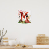 Letter M Cat Fairy Poster Feline Pet Alphabet Art (Küche)