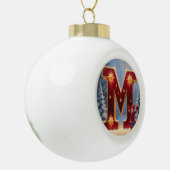 Letter M Christmas Mittens Personalized Initial Keramik Kugel-Ornament (Links)
