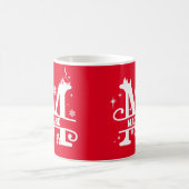 Letter M Christmas Monogram, Anfangsname Rot Kaffeetasse (Mittel)