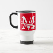 Letter M Christmas Monogram, Anfangsname Rot Reisebecher (Links)