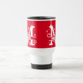 Letter M Christmas Monogram, Anfangsname Rot Reisebecher (Mittel)