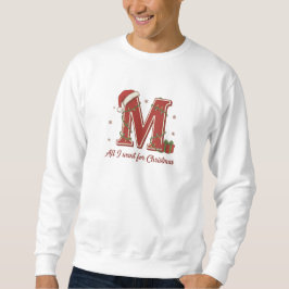 Letter M Christmas Monogram Design Sweatshirt