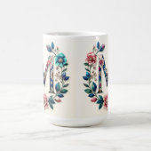 Letter M Coffee Tasse - Blumendesign für Geschenke (Mittel)