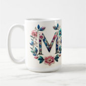 Letter M Coffee Tasse - Blumendesign für Geschenke (Links)