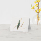 Letter M Decorative Monogramm-Notiz Karte (Gelbe Blume)