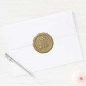 *~* Letter M Diamond Circle GOLD Wax Siegel Sticke Runder Aufkleber (Umschlag)