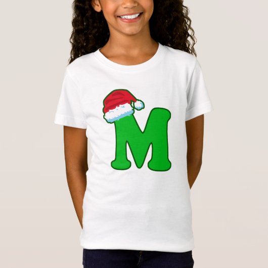Letter M Father Weihnachts Weihnachtsmann Hat Alph T-Shirt (Vorderseite)
