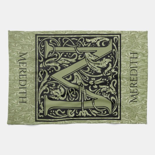 Letter M First Letter Monogram Personalisiert Handtuch (Horizontal)