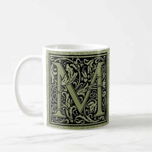 Letter M First Letter Monogram Personalisiert Kaffeetasse (Links)