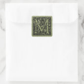 Letter M First Letter Monogram Quadratischer Aufkleber (Tasche)