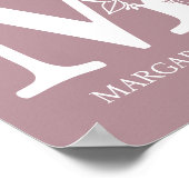 Letter M Floral Monogram Name Kinderzimmer Modern Poster (Ecke)