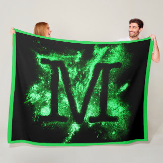 Letter M Green Hauptstadt Alphabet Fleecedecke