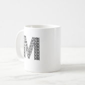 Letter M Initial Coffee Mug – Minimal Modern Style Kaffeetasse (Vorderseite Links)