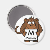 Letter M ist für das Kindermagazin von Affen Magnet (Vorderseite/Rückseite)