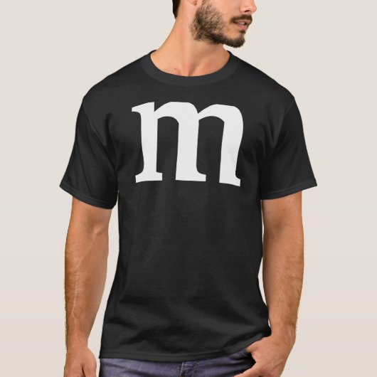 Letter M Lower Case Alphabet T-Shirt (Vorderseite)