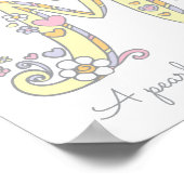 Letter M Maegan Initial Doodle Art Name bedeutet Poster (Ecke)