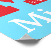 Letter M Magician Magic Bunny Kids Zimmer Dekorati Poster (Ecke)