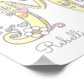 Letter M Marilyn Initial Doodle Art Name bedeutet Poster (Ecke)