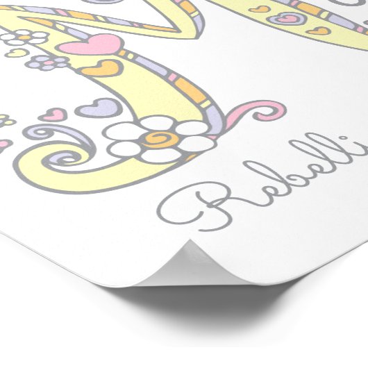 Letter M Marilyn Initial Doodle Art Name bedeutet Poster (Ecke)