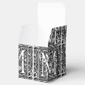 Letter M mittelalterliche Monogram Art Nouveau Geschenkschachtel (Geöffnet)
