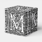 Letter M mittelalterliche Monogram Art Nouveau Geschenkschachtel (Rückseite)