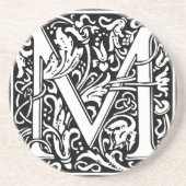 Letter M mittelalterliche Monogram Art Nouveau Getränkeuntersetzer (Vorne)