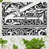 Letter M mittelalterliche Monogram Art Nouveau Handtuch (Gefaltet)