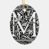Letter M mittelalterliche Monogram Art Nouveau Keramik Ornament (Hinten)