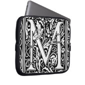 Letter M mittelalterliche Monogram Art Nouveau Laptopschutzhülle (Vorne Rechts)