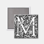 Letter M mittelalterliche Monogram Art Nouveau Magnet (Vorderseite/Rückseite)