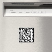 Letter M mittelalterliche Monogram Art Nouveau Magnet (In Situ (Geschirrspüler))