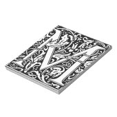 Letter M mittelalterliche Monogram Art Nouveau Notizblock (Rotiert)