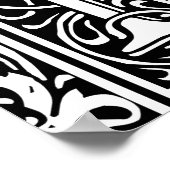 Letter M mittelalterliche Monogram Art Nouveau Poster (Ecke)