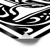 Letter M mittelalterliche Monogram Art Nouveau Poster (Ecke)