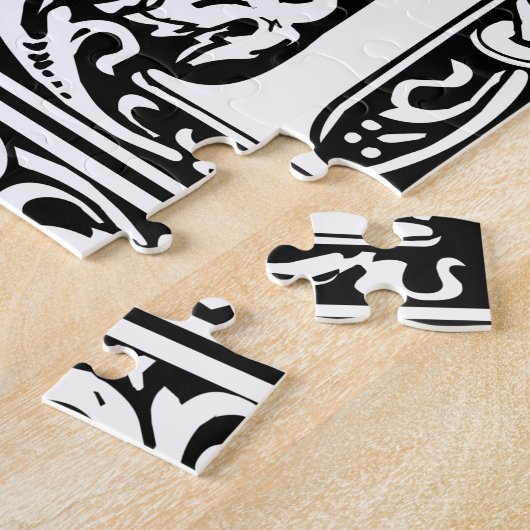 Letter M mittelalterliche Monogram Art Nouveau Puzzle (Seite)