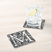 Letter M mittelalterliche Monogram Art Nouveau Rechteckiger Pappuntersetzer (Vor Ort)